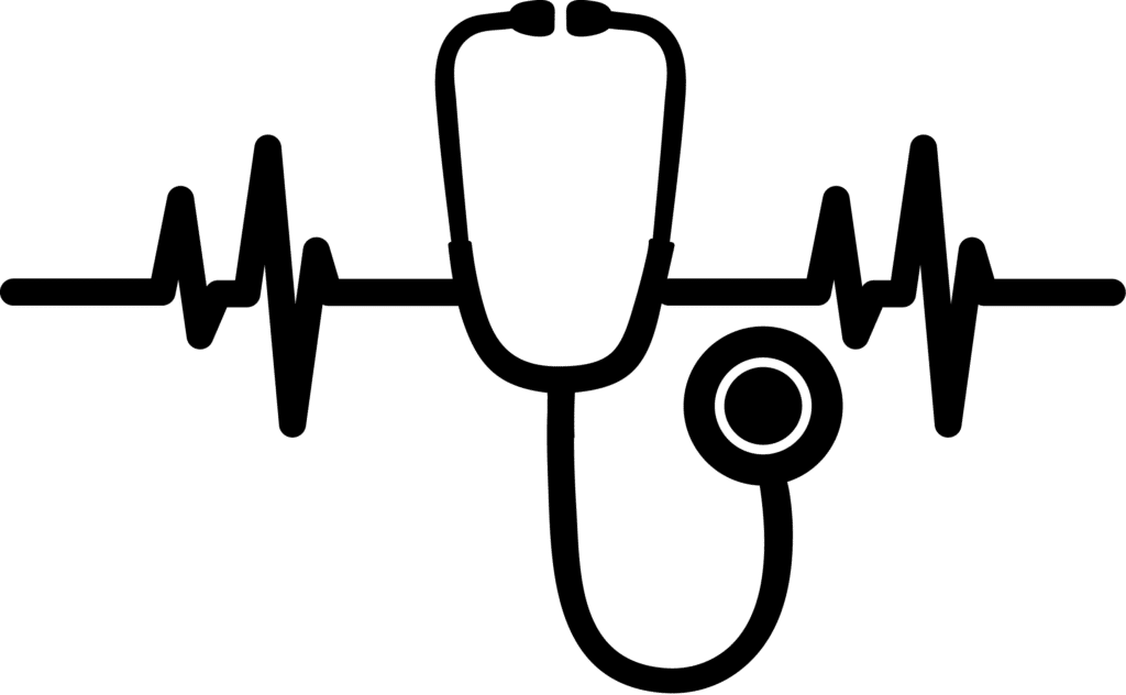 Estetoscopio y latido del corazón — vector para corte CNC