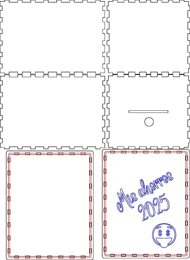 Caja de ahorro — vector para corte CNC