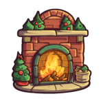 vector descargable para reproducir la imagen de una Chimenea de navidad 2. Utiliza tu máquina de corte CNC para la realización de este proyecto.