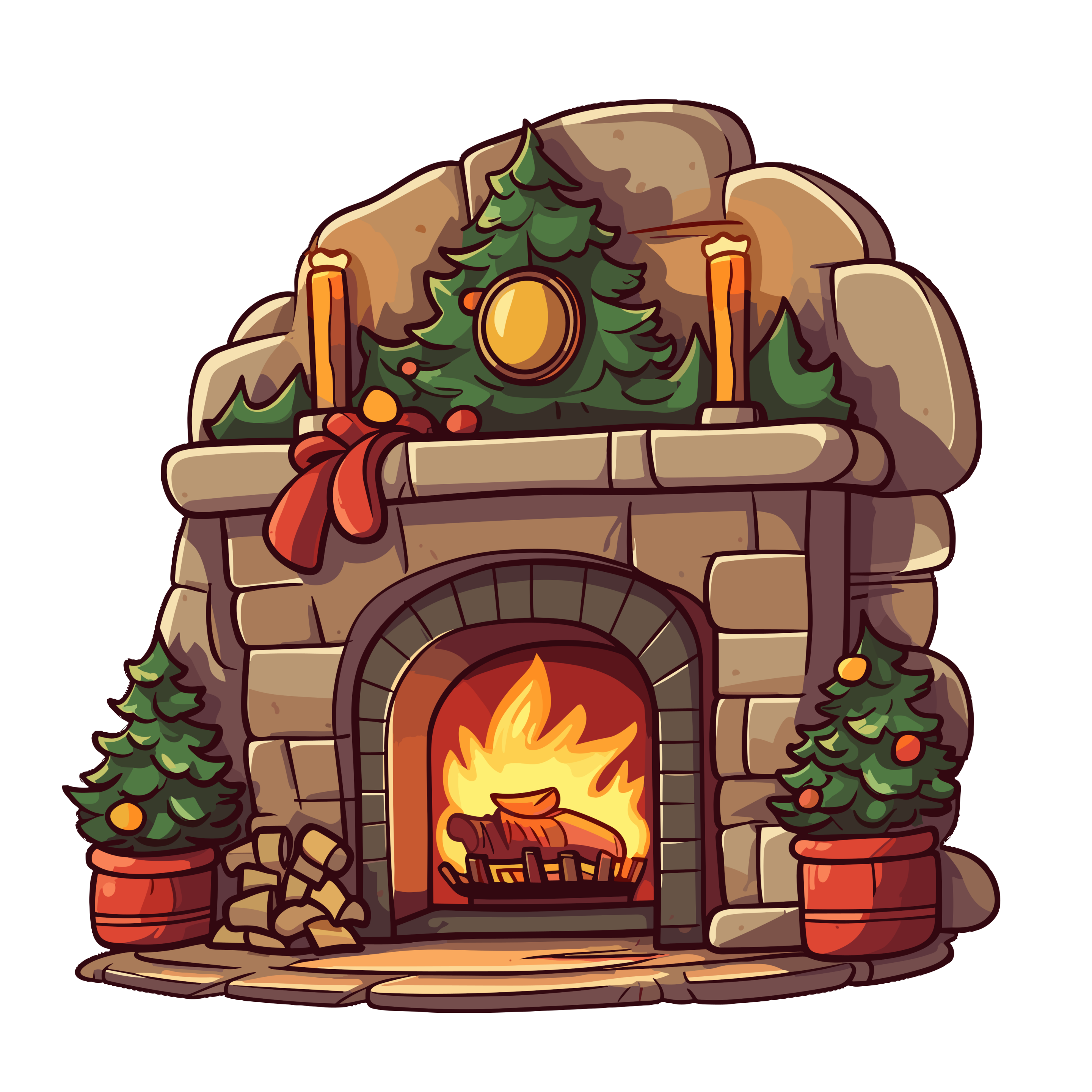 vector descargable para reproducir la imagen de una Chimenea de navidad 3. Utiliza tu máquina de corte CNC para la realización de este proyecto.