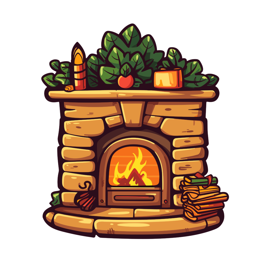 Chimenea de navidad 4 — vector para corte CNC