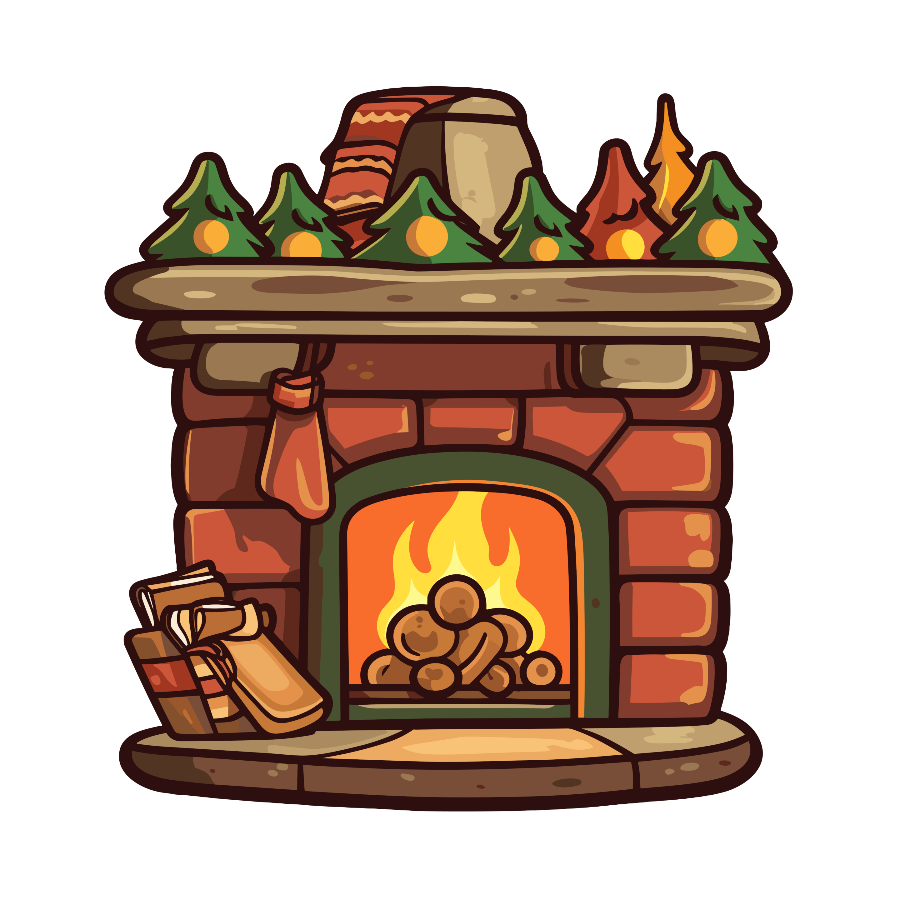 vector descargable para reproducir la imagen de una Chimenea de navidad 5. Utiliza tu máquina de corte CNC para la realización de este proyecto.