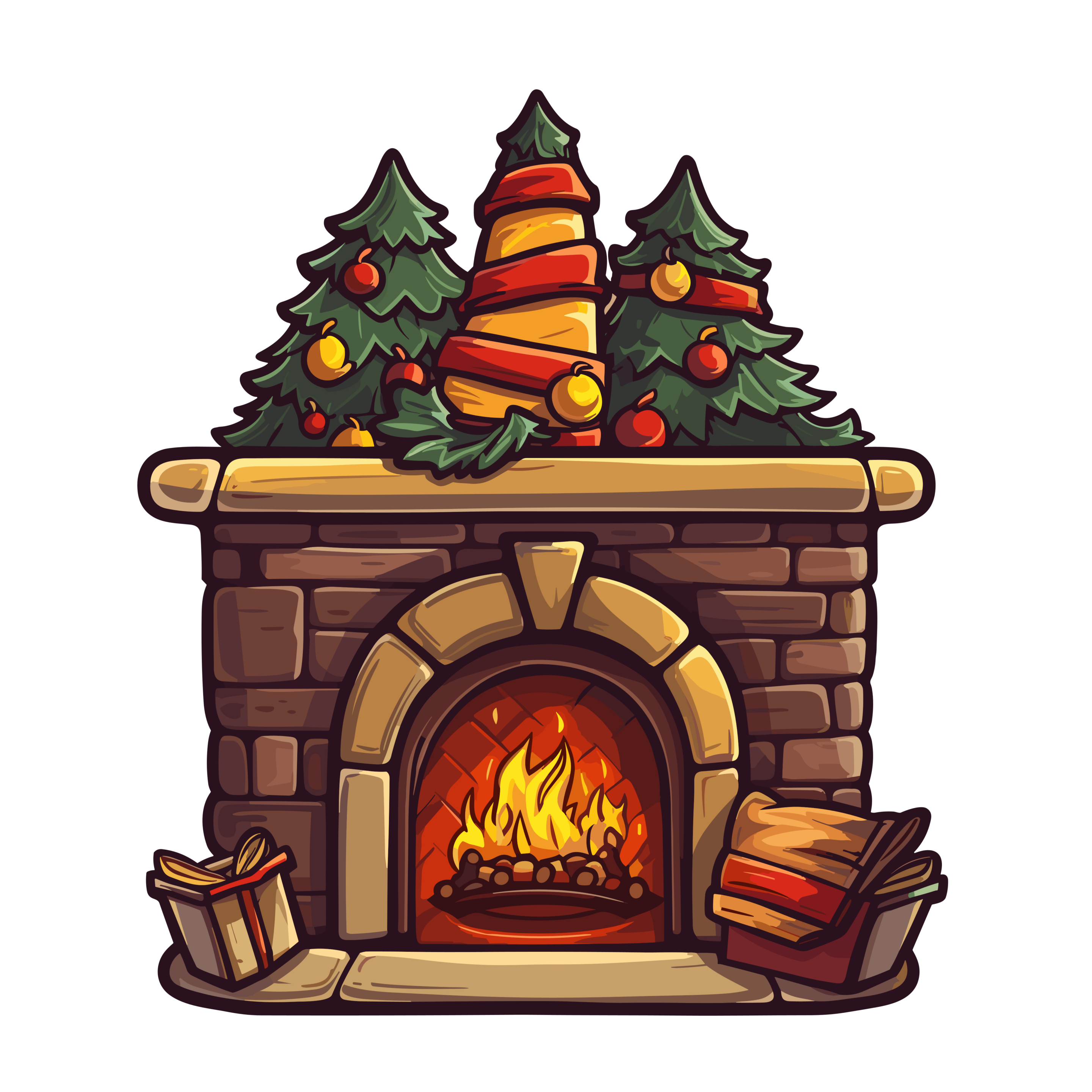 vector descargable para reproducir la imagen de una Chimenea de navidad 7. Utiliza tu máquina de corte CNC para la realización de este proyecto.