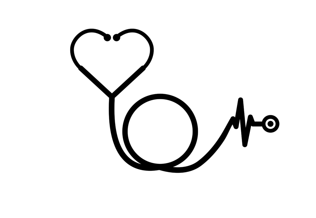 Estetoscopio y latido — vector para corte CNC