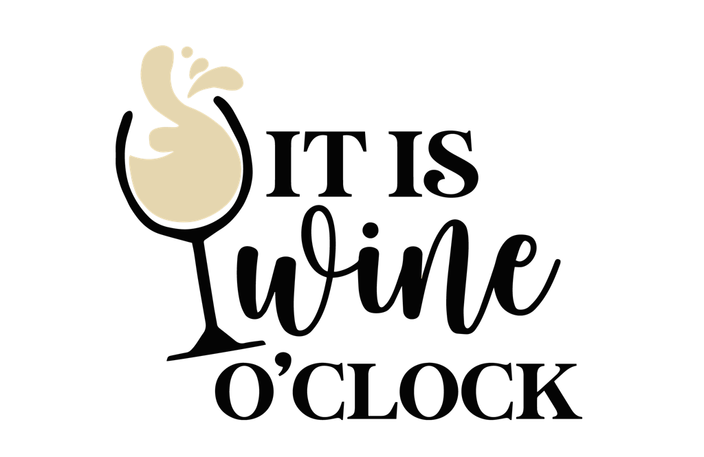 Letrero de «It´s wine o’clock»