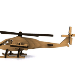 vector descargable para reproducir un helicóptero 3D. Utiliza tu máquina de corte CNC para la realización de este proyecto.