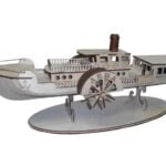 vector descargable para reproducir un buque miniatura de MDF. Utiliza tu máquina de corte CNC para la realización de este proyecto.
