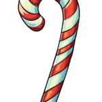 vector descargable para reproducir la imagen de un Bastón de navidad 1. Utiliza tu máquina de corte CNC para la realización de este proyecto.