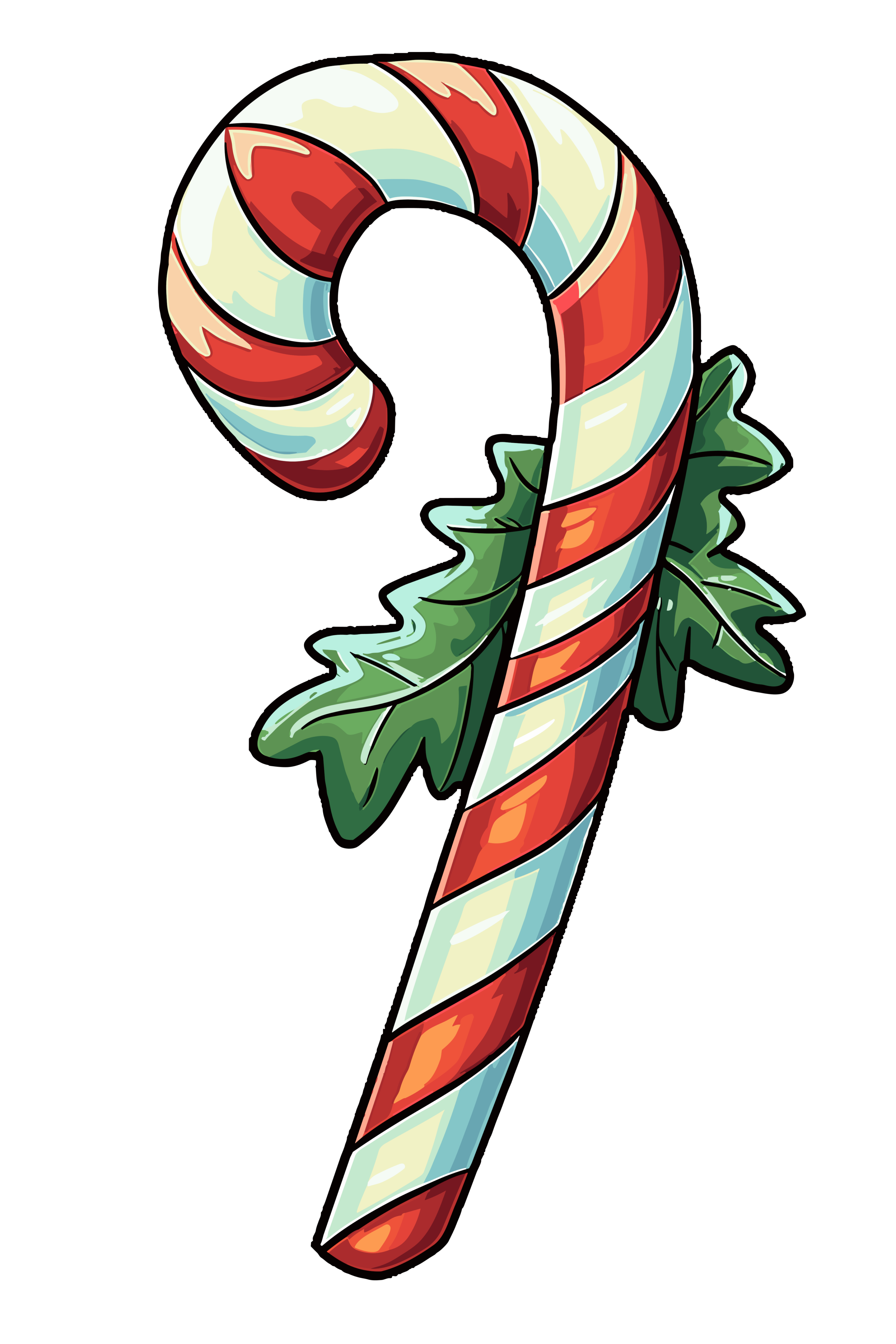 vector descargable para reproducir la imagen de un Bastón de navidad 2. Utiliza tu máquina de corte CNC para la realización de este proyecto.