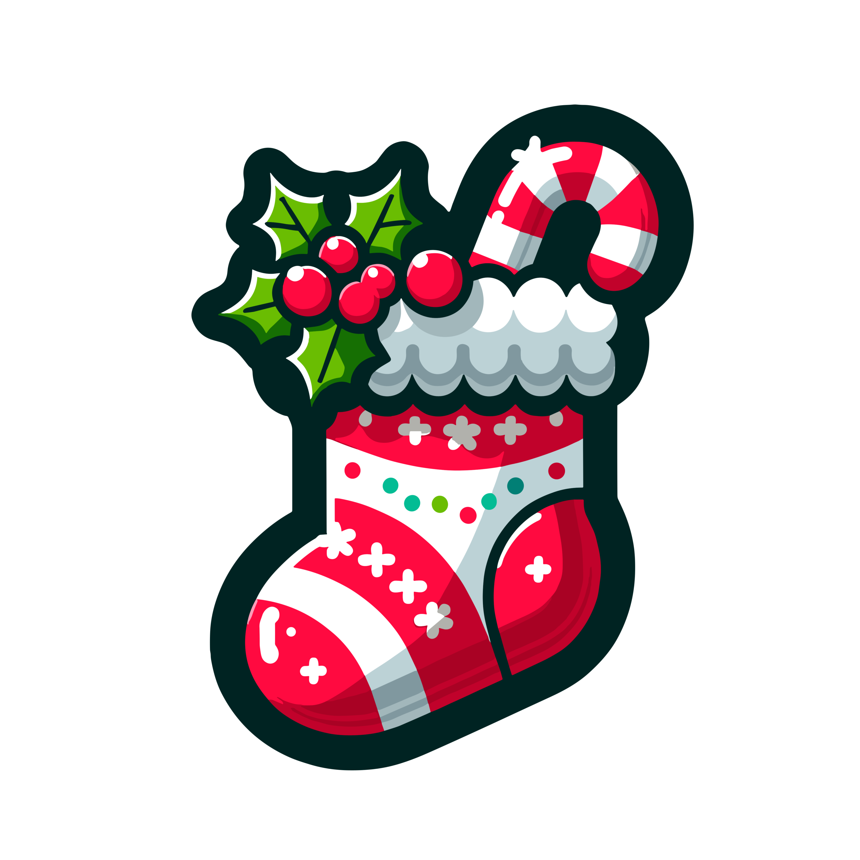vector descargable para reproducir la imagen de una Calceta de navidad. Utiliza tu máquina de corte CNC para la realización de este proyecto.