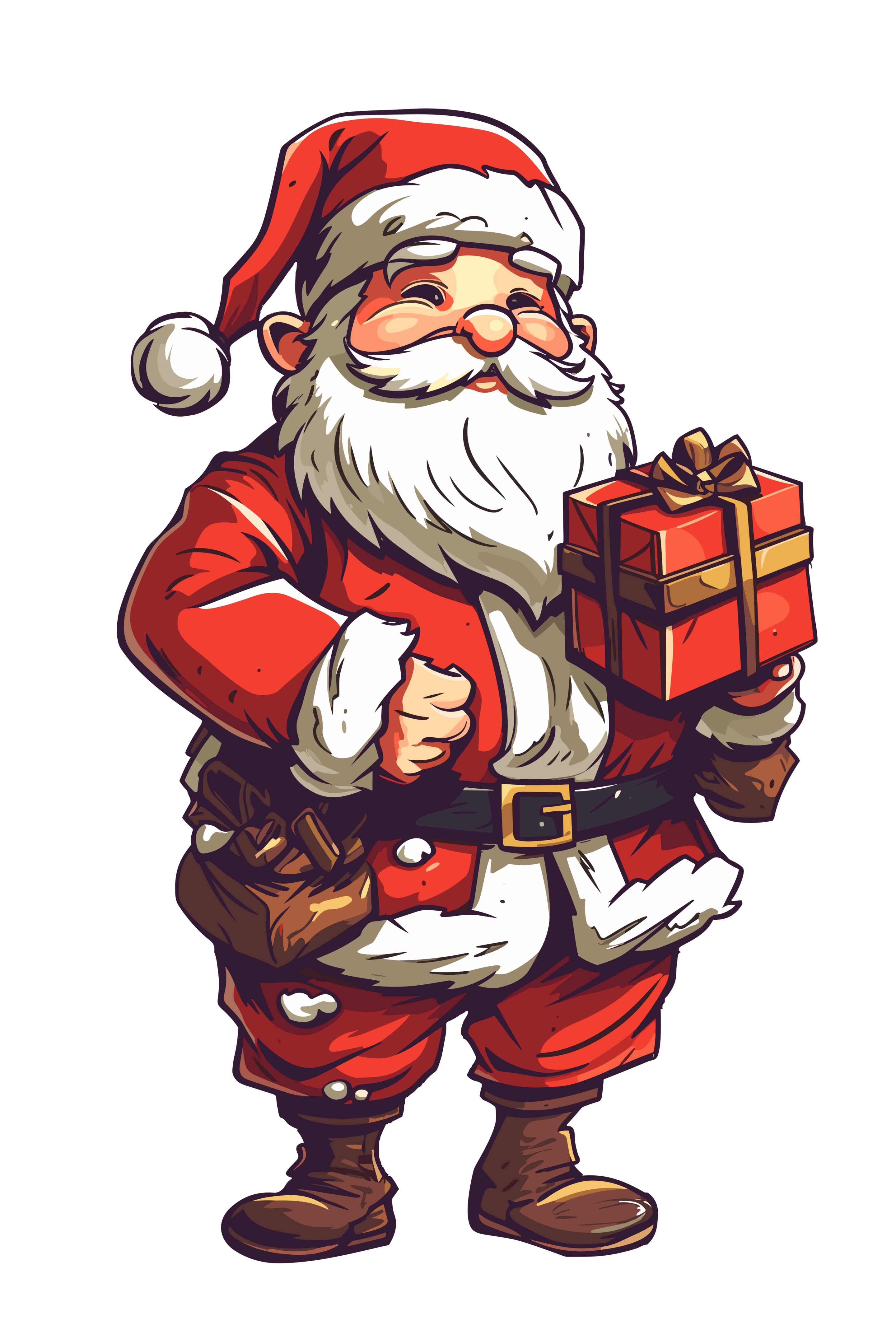 vector descargable para reproducir la imagen de un Santa Animado 9. Utiliza tu máquina de corte CNC para la realización de este proyecto.