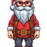 vector descargable para reproducir la imagen de un Santa Animado 10. Utiliza tu máquina de corte CNC para la realización de este proyecto.