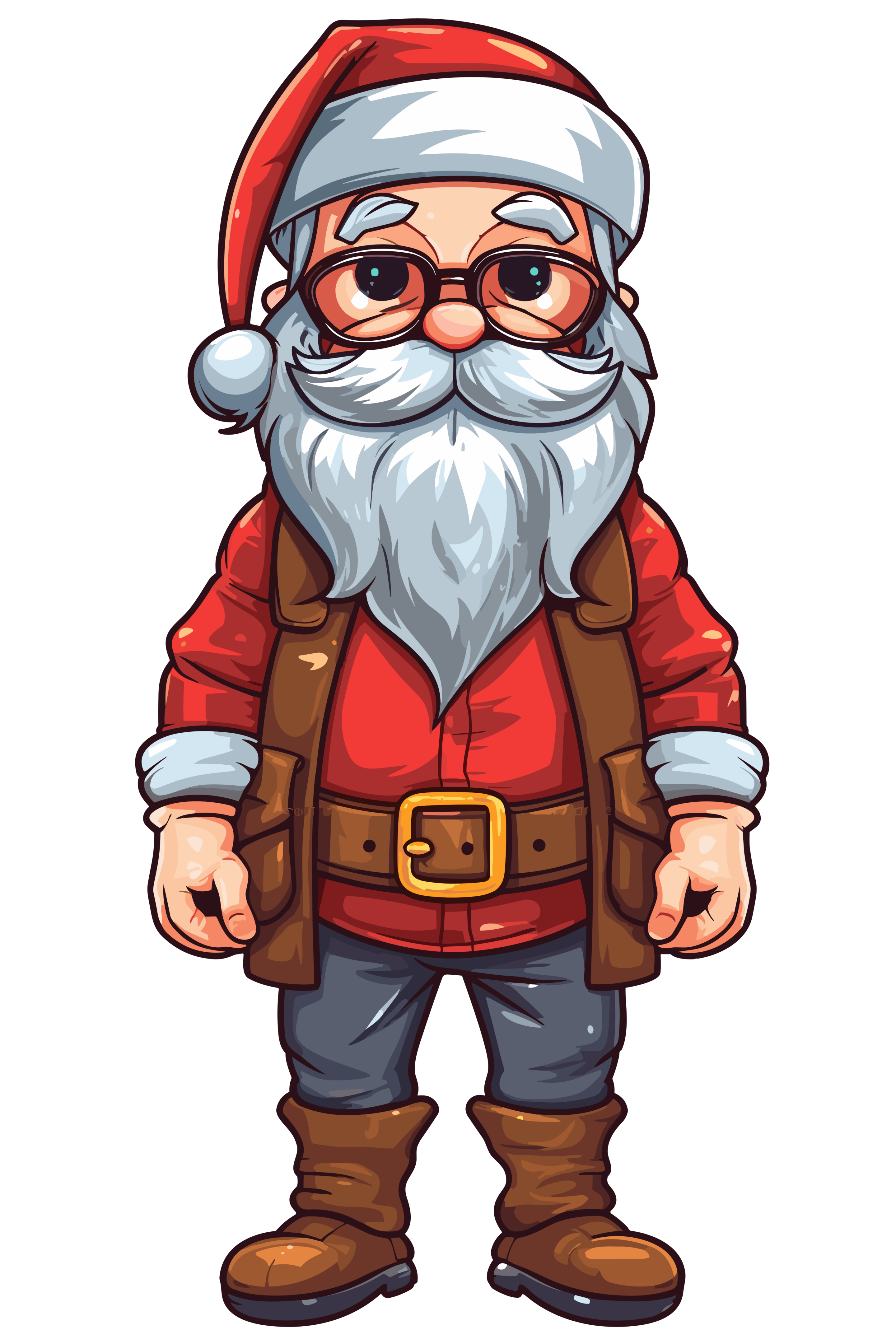 vector descargable para reproducir la imagen de un Santa Animado 10. Utiliza tu máquina de corte CNC para la realización de este proyecto.