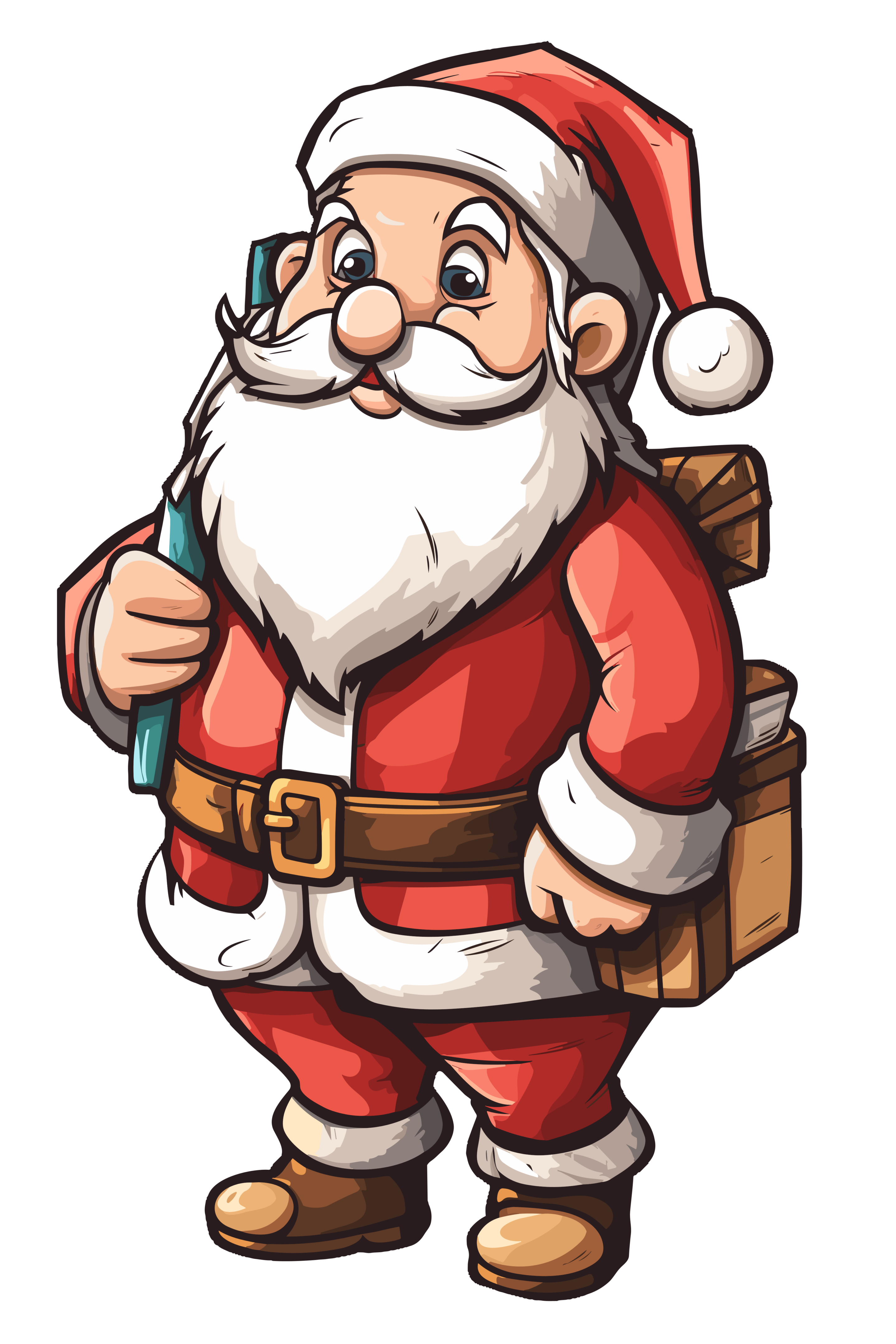 vector descargable para reproducir la imagen de un Santa Animado 11. Utiliza tu máquina de corte CNC para la realización de este proyecto.