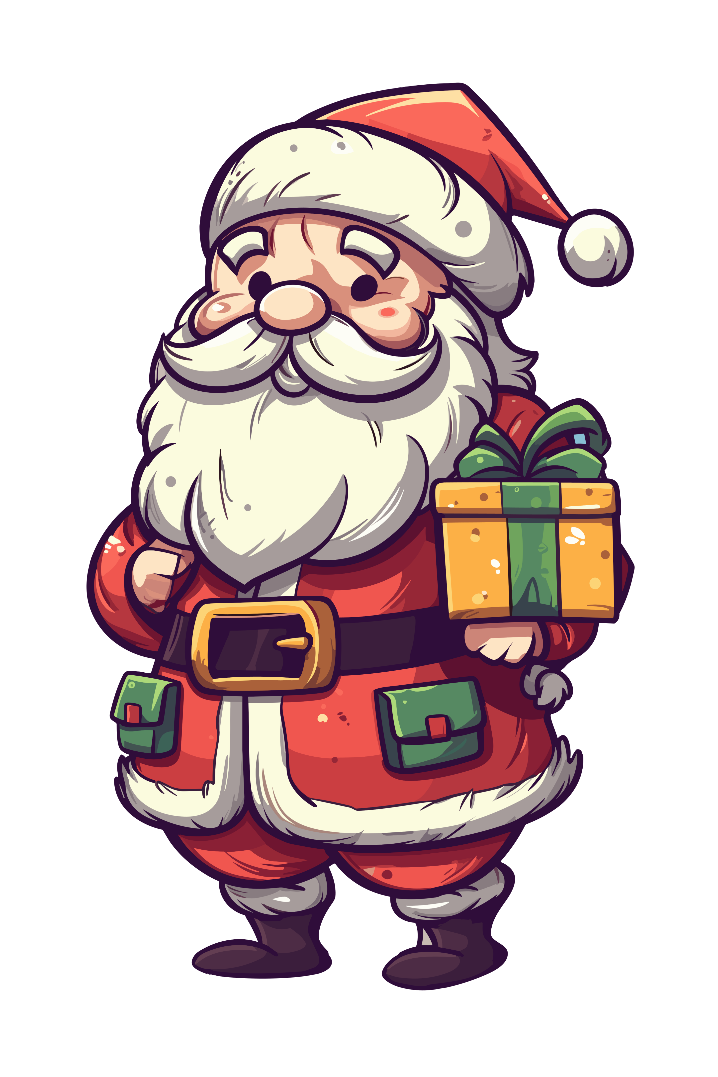 vector descargable para reproducir la imagen de un Santa Animado 12. Utiliza tu máquina de corte CNC para la realización de este proyecto.