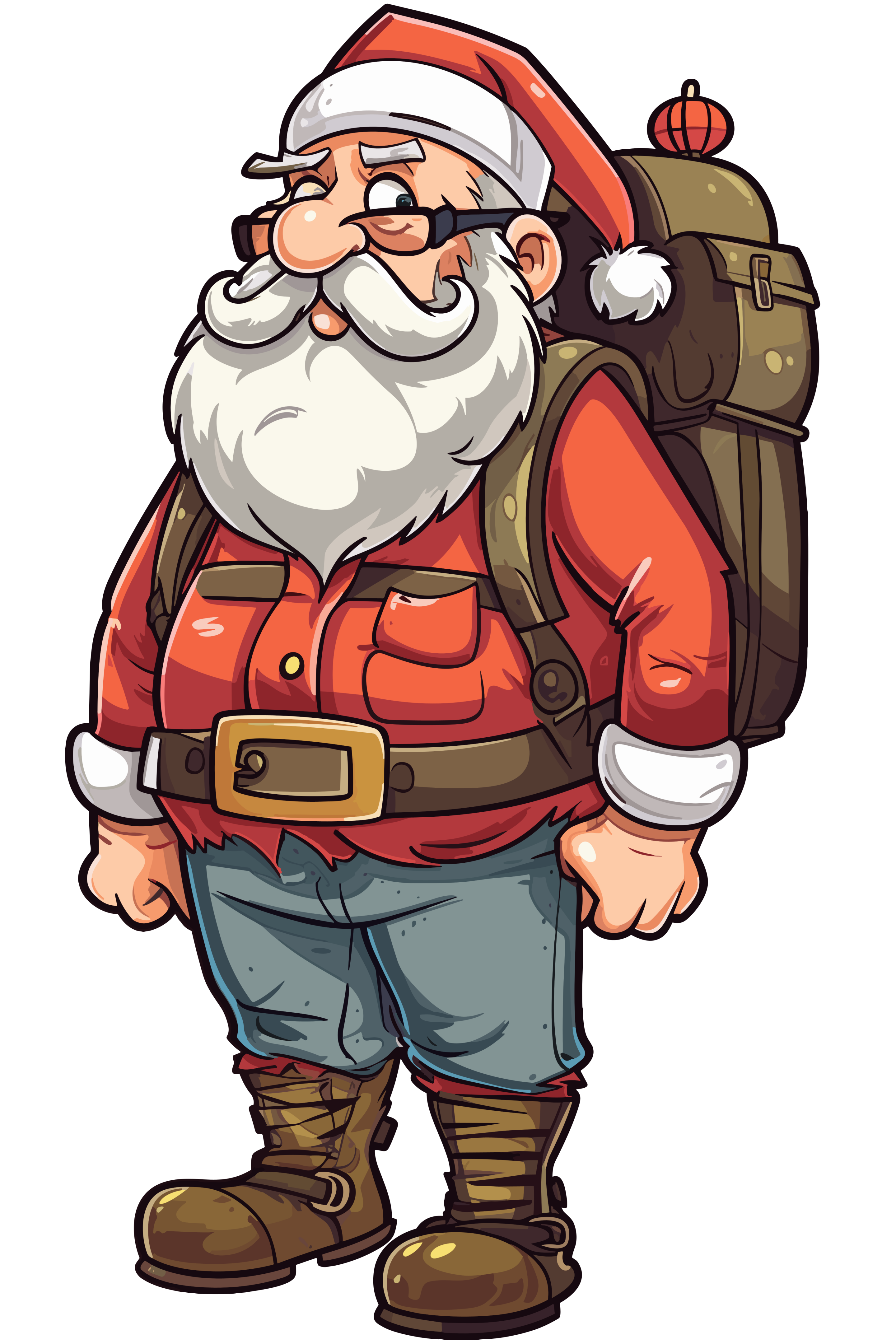 vector descargable para reproducir la imagen de un Santa Animado 14. Utiliza tu máquina de corte CNC para la realización de este proyecto.