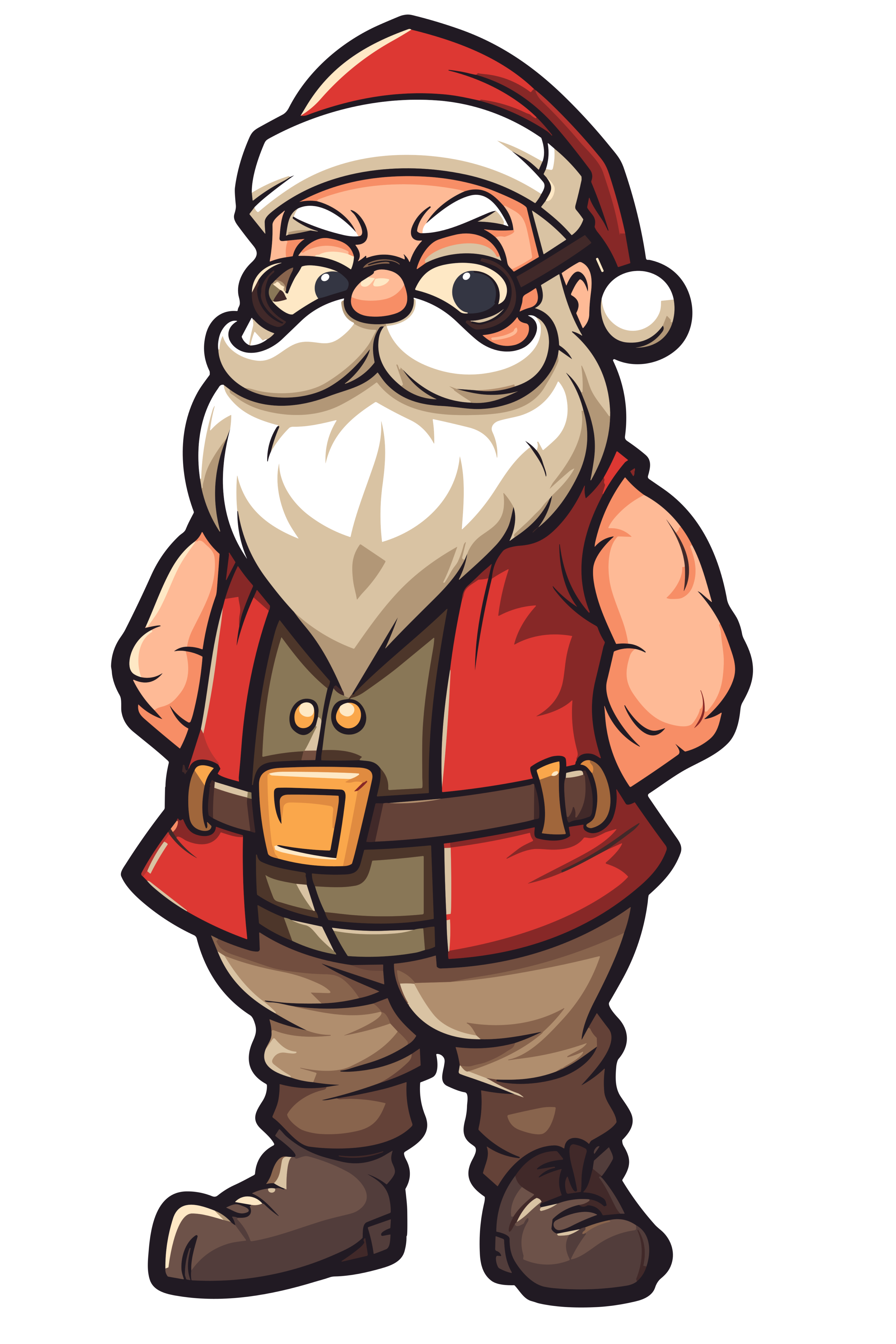 vector descargable para reproducir la imagen de un Santa Animado 15. Utiliza tu máquina de corte CNC para la realización de este proyecto.