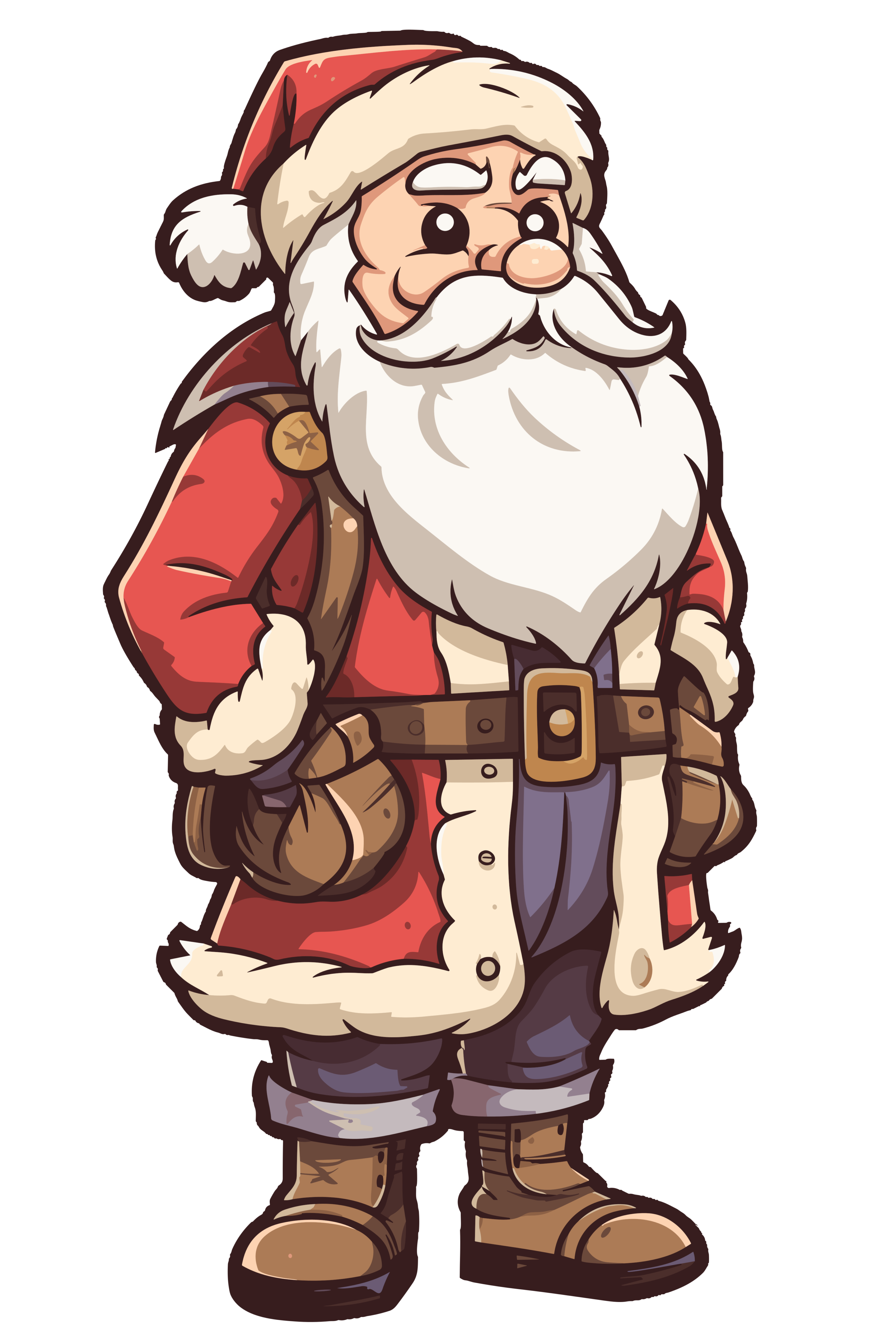 vector descargable para reproducir la imagen de un Santa Animado 16. Utiliza tu máquina de corte CNC para la realización de este proyecto.