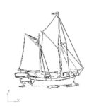 vector descargable para reproducir un velero miniatura.  Utiliza tu máquina de corte CNC para la realización de este proyecto.
