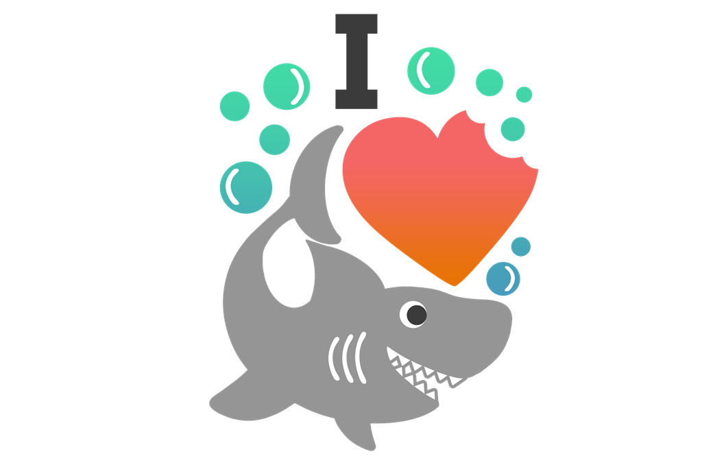 Letrero «I love sharks»