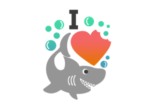 Letrero «I love sharks»