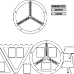vector descargable para reproducir las ruedas de un ferri miniatura.  Utiliza tu máquina de corte CNC para la realización de este proyecto.