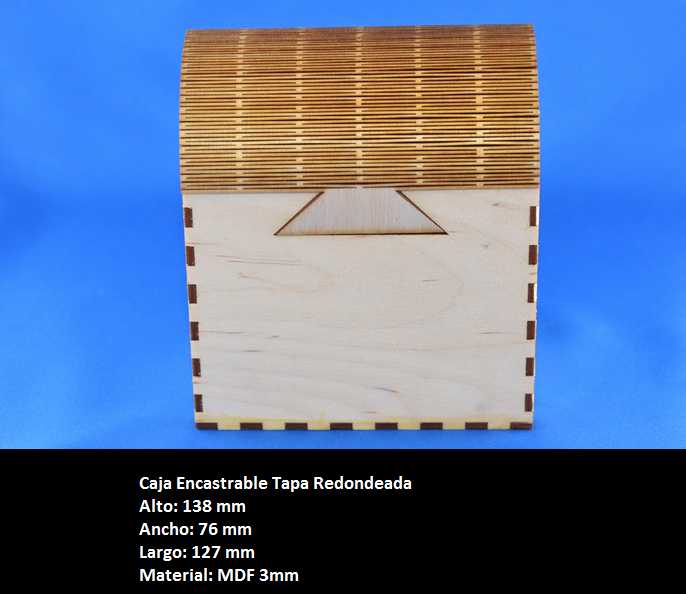 Caja tapa redondeada
