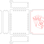 vector descargable para reproducir una caja de naipes de madera.  Utiliza tu máquina de corte CNC para la realización de este proyecto.