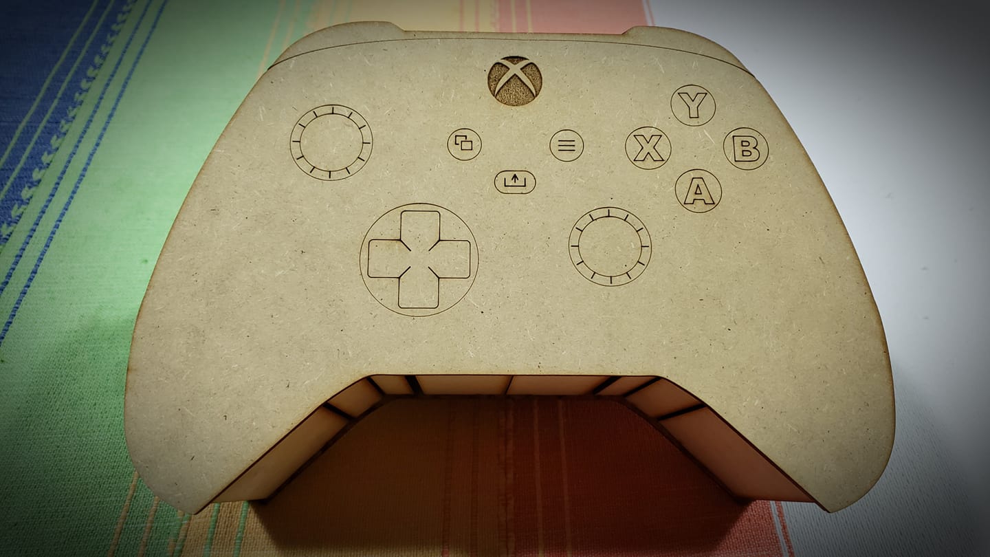 vector descargable para reproducir una caja control gamer. Utiliza tu máquina de corte CNC para la realización de este proyecto.