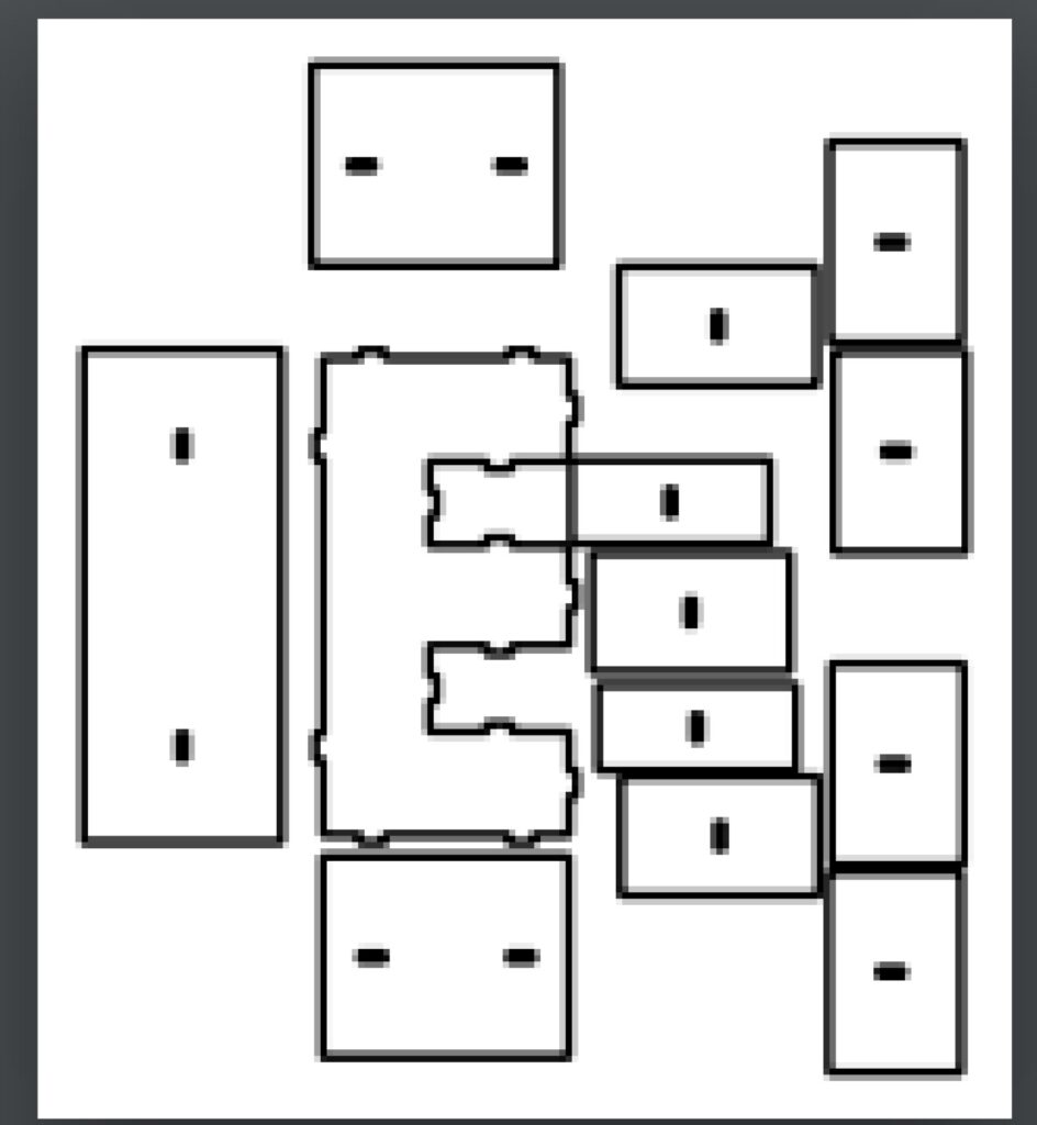 Caja de letra E — vector para corte CNC