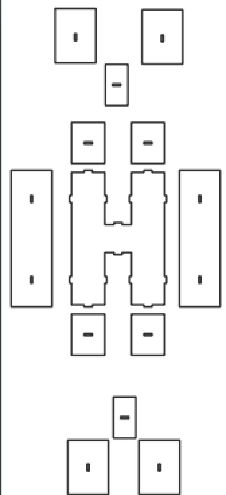 vector descargable para reproducir una caja de letra H. Utiliza tu máquina de corte CNC para la realización de este proyecto.