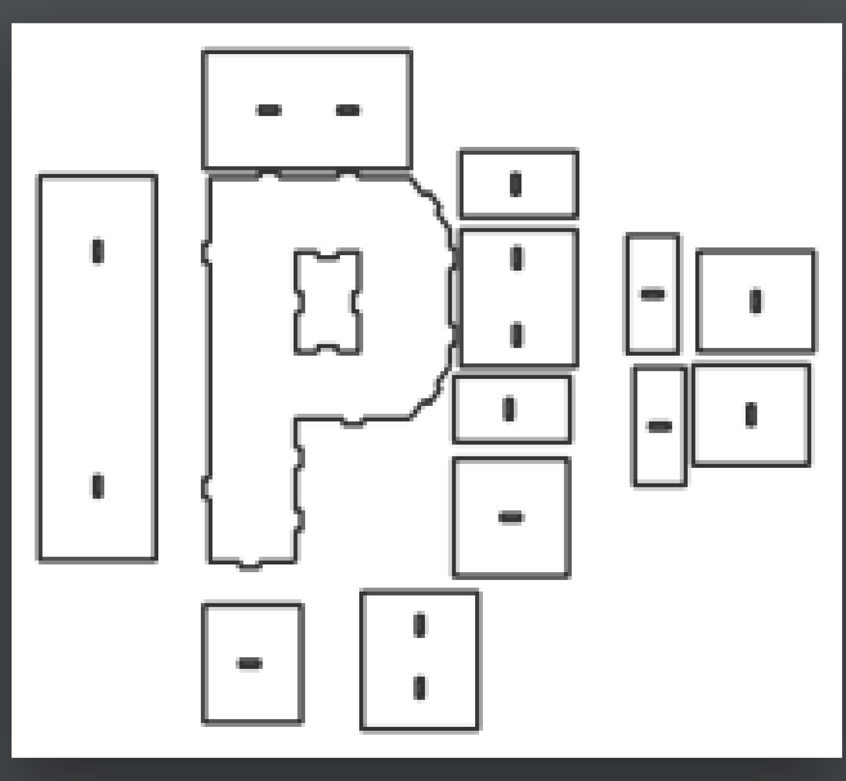 vector descargable para reproducir una caja de letra P. Utiliza tu máquina de corte CNC para la realización de este proyecto.