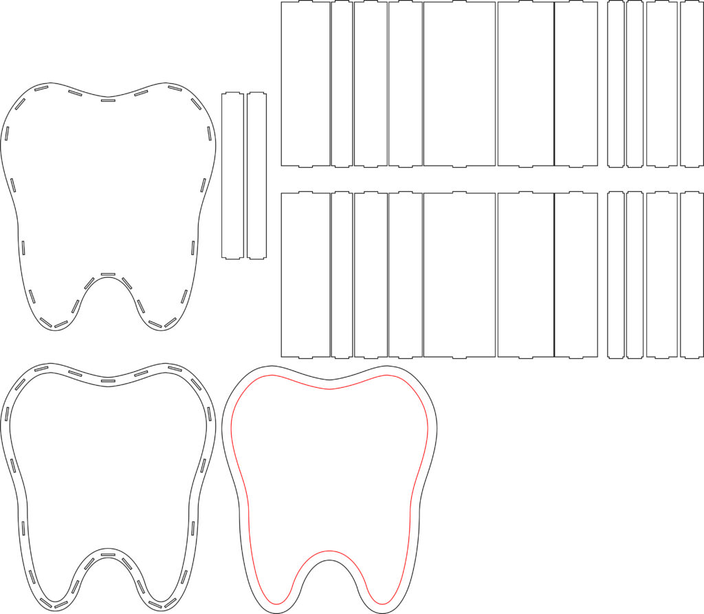 Caja para dientes — vector para corte CNC