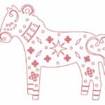 Adorno navideño "Caballo" - Vector descarganle para corte CNC y grabado laser gratis | Stanser