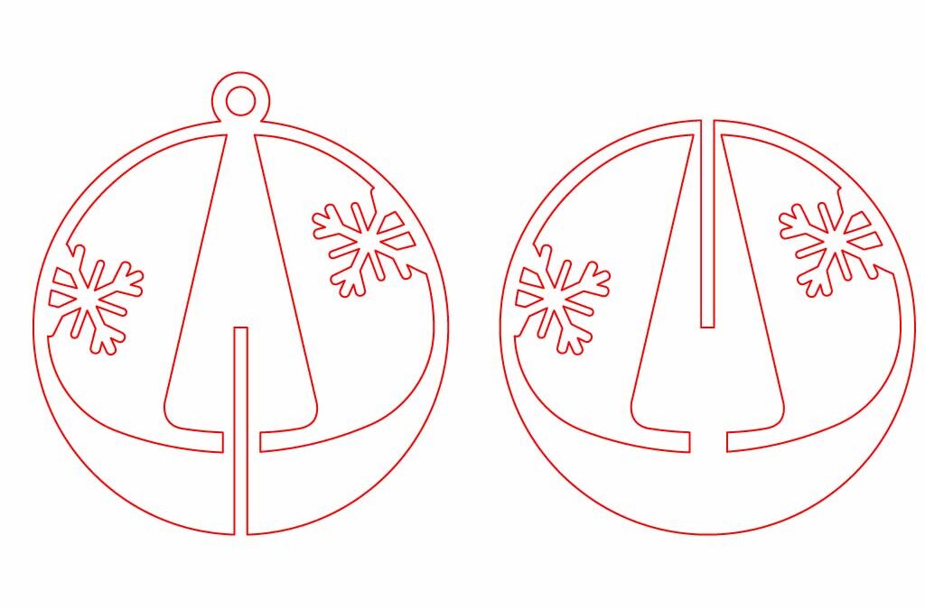 Esfera 3D “Pino con copos”