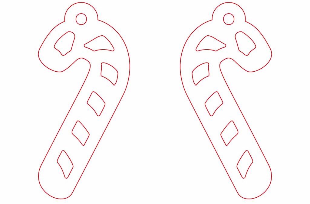 Aretes bastón de dulce