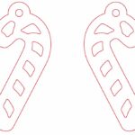 vector descargable para reproducir el diseño de aretes de bastón de dulce. Utiliza tu máquina de corte CNC para la realización de este proyecto.