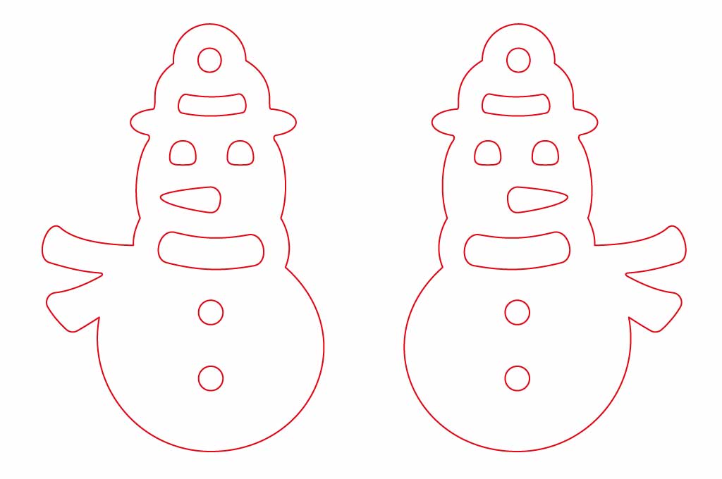 vector descargable para reproducir el diseño de aretes muñeco de nieve. Utiliza tu máquina de corte CNC para la realización de este proyecto.