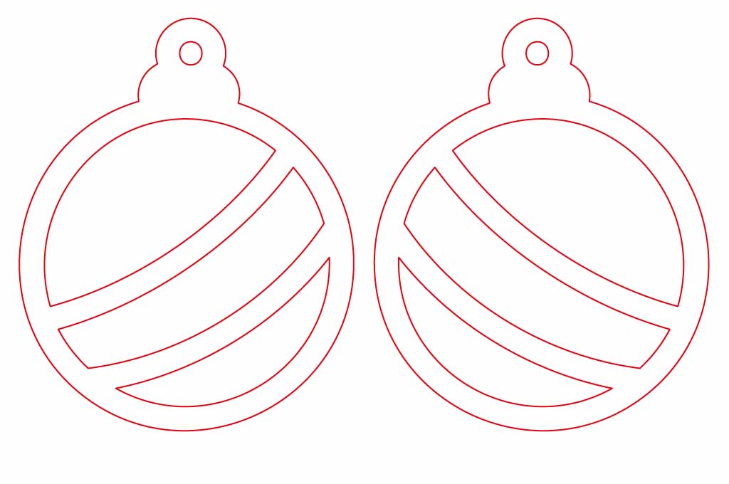 vector descargable para reproducir el diseño de unos aretes de esfera. Utiliza tu máquina de corte CNC para la realización de este proyecto.