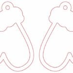 vector descargable para reproducir el diseño de unos aretes en forma de guante. Utiliza tu máquina de corte CNC para la realización de este proyecto.