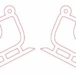 vector descargable para reproducir el diseño de unos aretes en forma de patines de hielo.