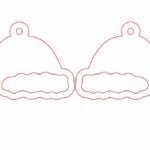 vector descargable para reproducir el diseño de unos aretes en forma de gorro navideño. Utiliza tu máquina de corte CNC