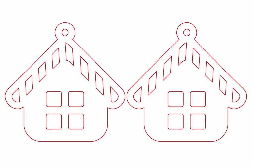 Aretes de casa navideña