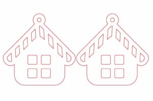 Aretes de casa navideña