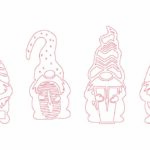 vector descargable para reproducir el diseño de un gnomo navideño.  Utiliza tu máquina de corte CNC para la realización de este proyecto.