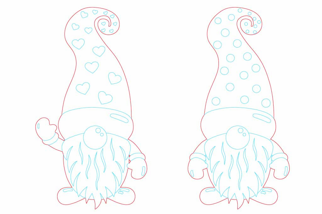 vector descargable para reproducir el diseño de un gnomo.  Utiliza tu máquina de corte CNC para la realización de este proyecto.