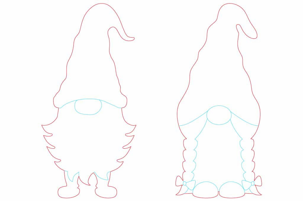 vector descargable para reproducir el diseño de un gnomo.  Utiliza tu máquina de corte CNC para la realización de este proyecto.