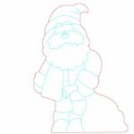 vector descargable para reproducir el diseño de una figura de Santa Claus..  Utiliza tu máquina de corte CNC para la realización de este proyecto.