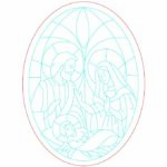 vector descargable para reproducir el diseño de un vitral con el nacimiento.  Utiliza tu máquina de corte CNC para la realización de este proyecto.
