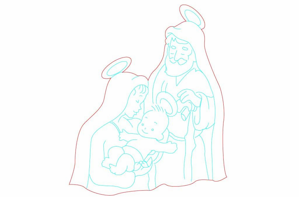 Figura José, María y niño Jesús